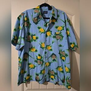 Puritan Light Blue Shirt with Pineapple Print
